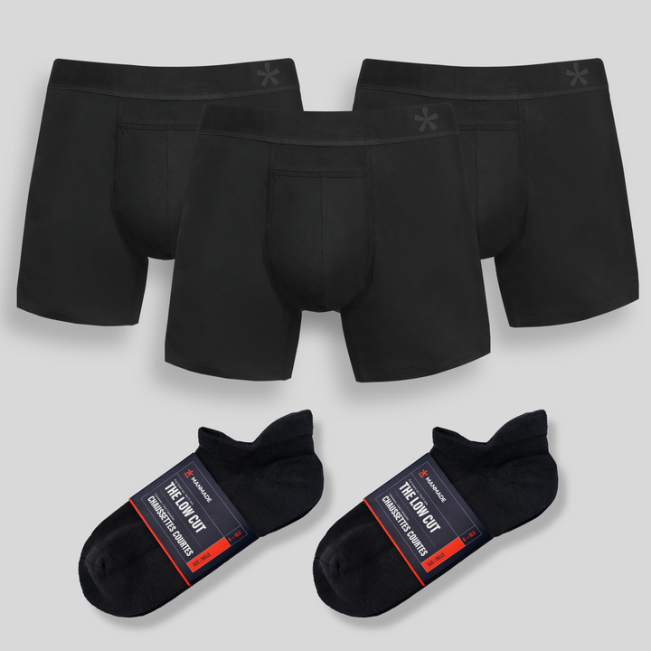 Set de Boxers y Calcetines - 2 Pares Negros