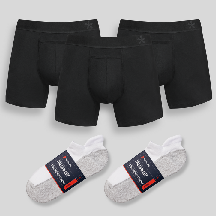 Set de Boxers y Calcetines - 2 Pares Blancos