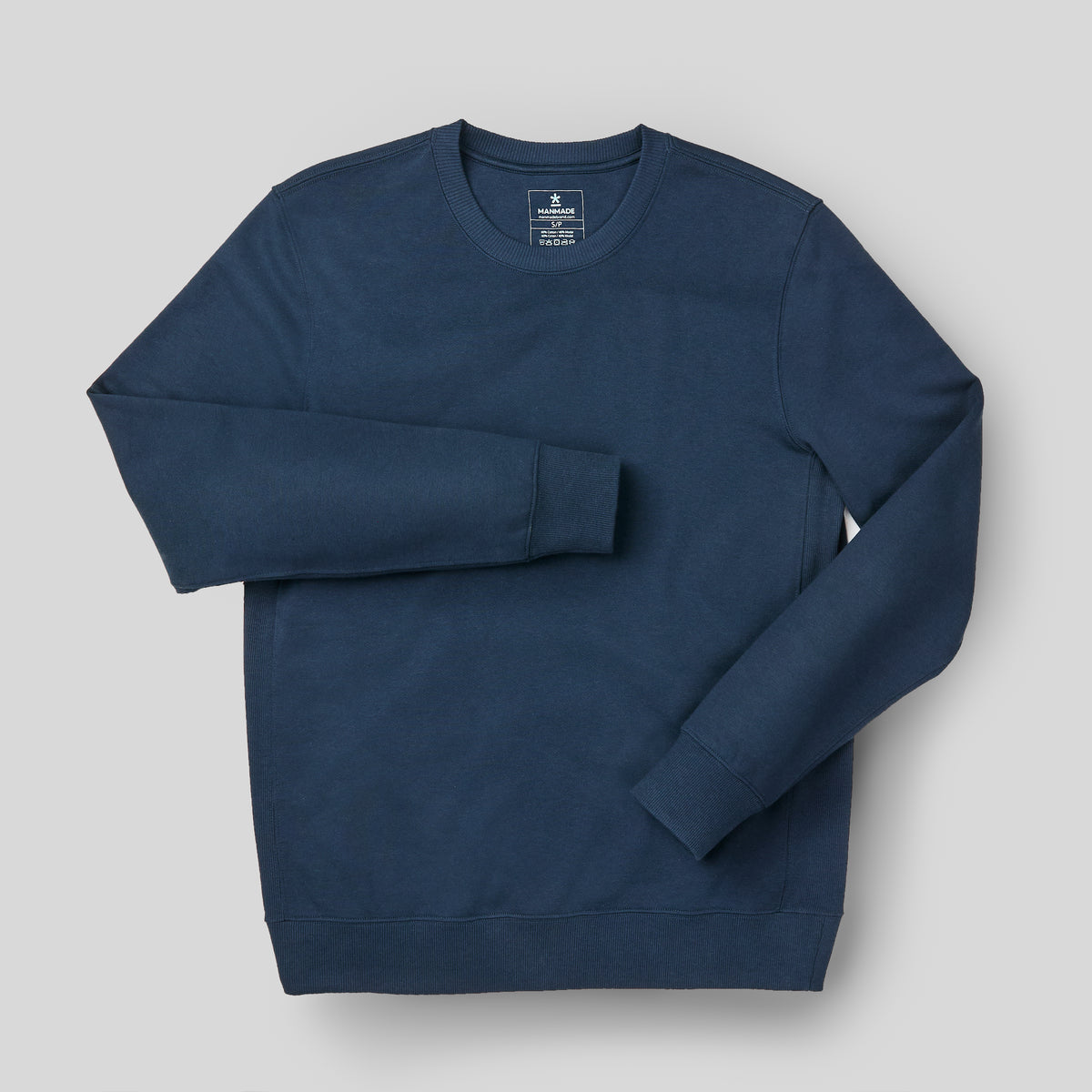 Folded blue Manmade crewneck sweatshirt