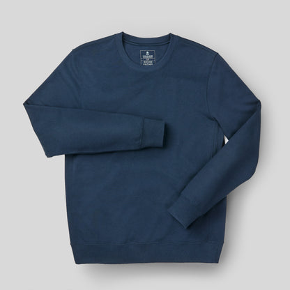 Folded blue Manmade crewneck sweatshirt