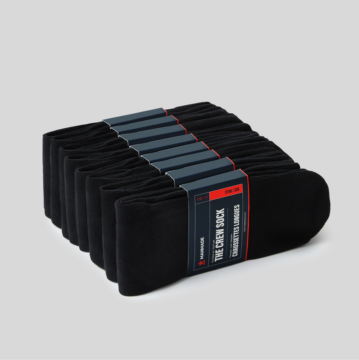 8-Pack Crew Socks - Black