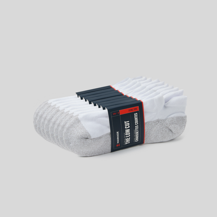 8-Pack Low Cut Socks - White